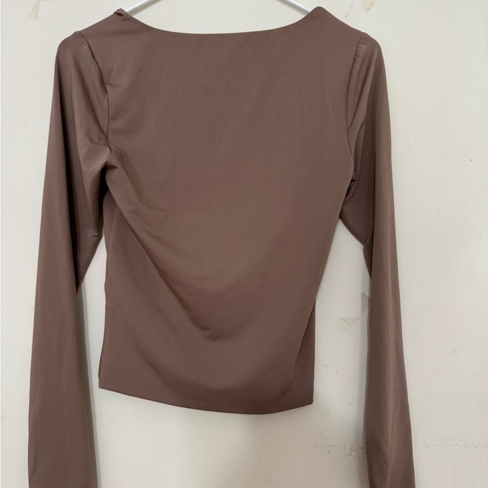 Chic Long Sleeve Blouse in Tan
